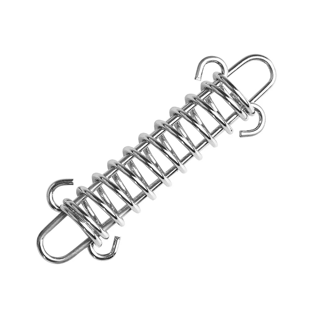 5/10Pcs/set Steel Tent Wind Rope Spring Buckle Tent Tensioner Camping Deck Pegs with Carabiner Clips Awning Tightener Fixed Hook