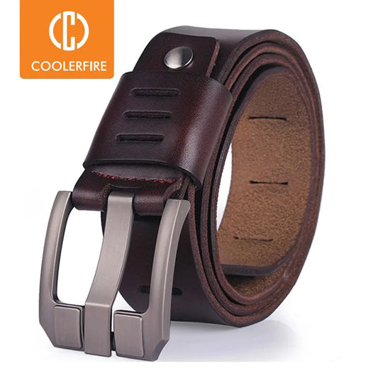 cowhide genuine leather belts for men brand male pin buckle jeans cowboy Mens Belt Luxury Designer High Quality Leather belt men