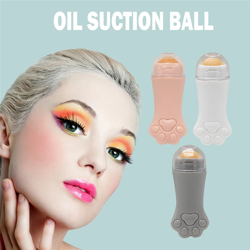 Cat Paw Face Oil Absorbing Roller  Volcanic Stone Blemish Remover Facial Shiny Changing Pores Oil Removal Massage Artifact Tools