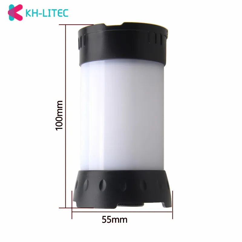 2PCS Portable White Red Camping Lantern USB Rechargeable Camping Tent Light 5 Modes With Hook Magnet 18650 Camping Hiking Light