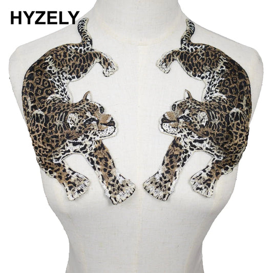 1 Pair Leopard Patches Sew on Clothing Embroidery Biker Patch Diy Applique Clothes t Shirt Women Stickers Scrapbooking
