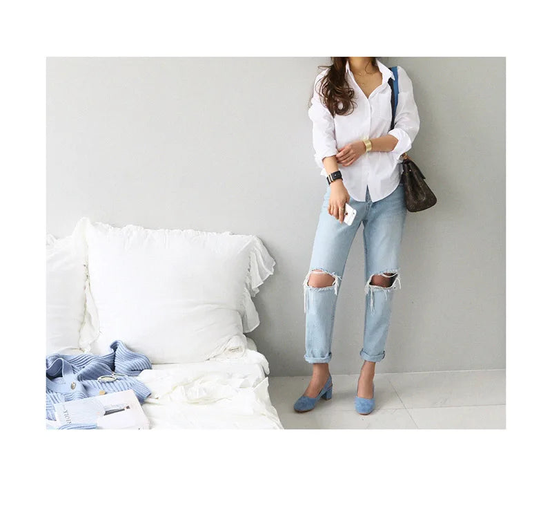 Women Shirts and Blouses 2025 Feminine Tops Long Sleeve Casual White Turn-down Collar OL Style Elegant Loose Clothes 3496 50