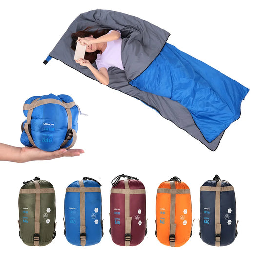 Lixada Camping Sleeping Bag 190*75cm Type Polyester Sleeping Bags Camping With Compression Bag Camping Equipment 680g