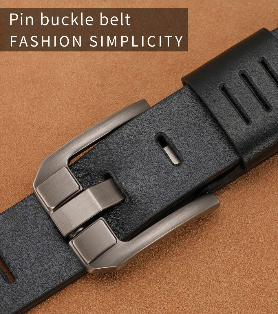 cowhide genuine leather belts for men brand male pin buckle jeans cowboy Mens Belt Luxury Designer High Quality Leather belt men