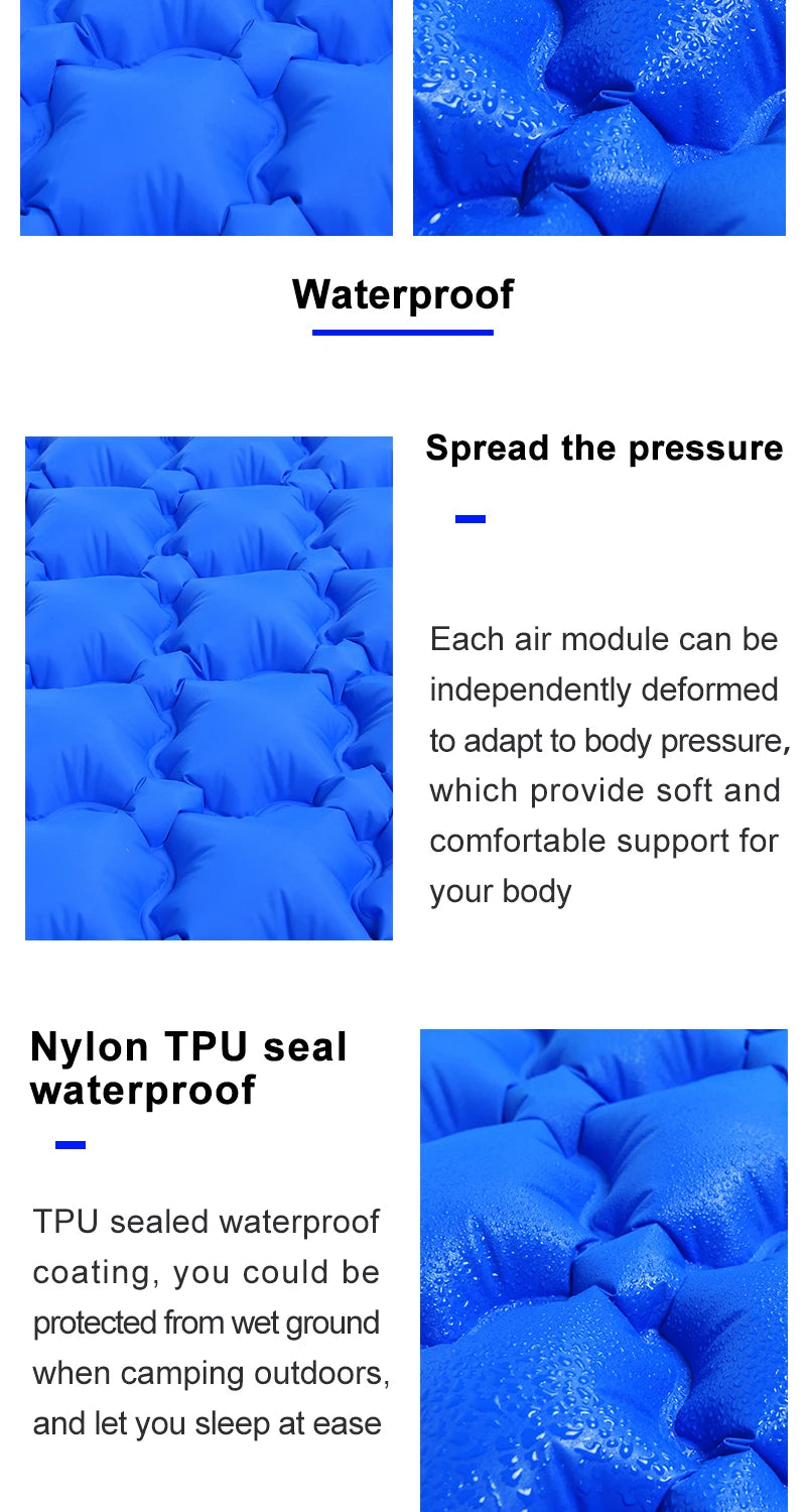 Widesea Camping Inflatable Mattress In Tent Folding Camp Bed  Sleeping Pad Picnic Blanket Travel Air Mat Camping Equipment