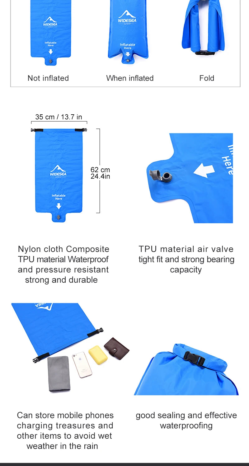 Widesea Camping Inflatable Mattress In Tent Folding Camp Bed  Sleeping Pad Picnic Blanket Travel Air Mat Camping Equipment