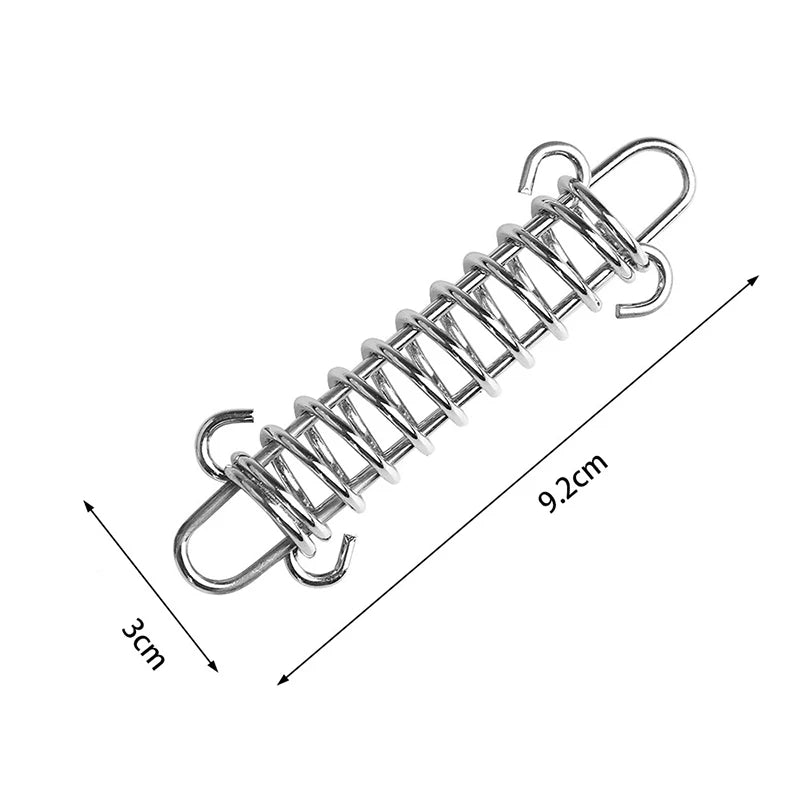 5/10Pcs/set Steel Tent Wind Rope Spring Buckle Tent Tensioner Camping Deck Pegs with Carabiner Clips Awning Tightener Fixed Hook