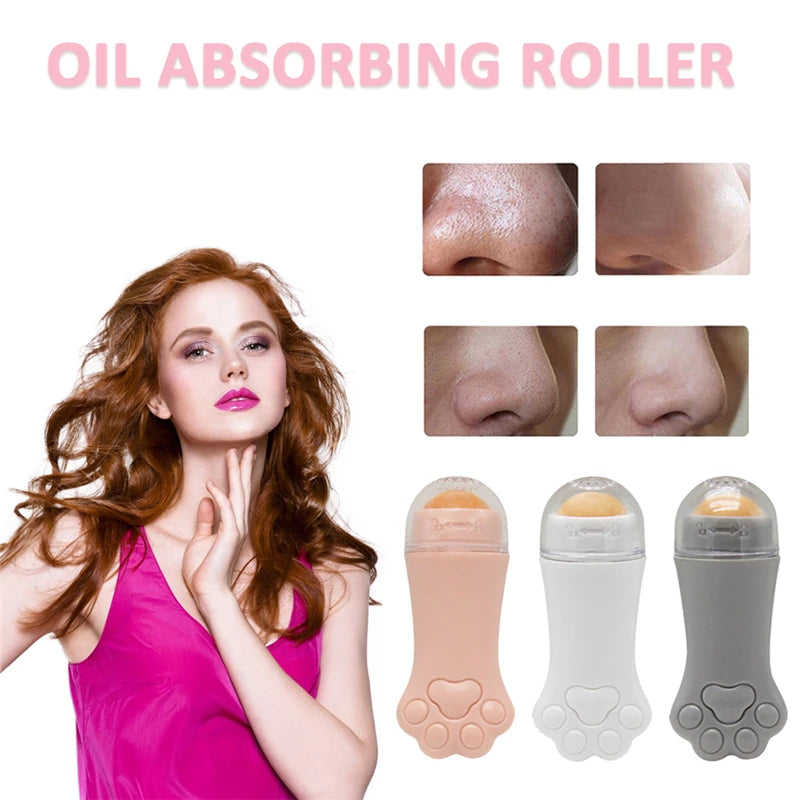 Cat Paw Face Oil Absorbing Roller  Volcanic Stone Blemish Remover Facial Shiny Changing Pores Oil Removal Massage Artifact Tools