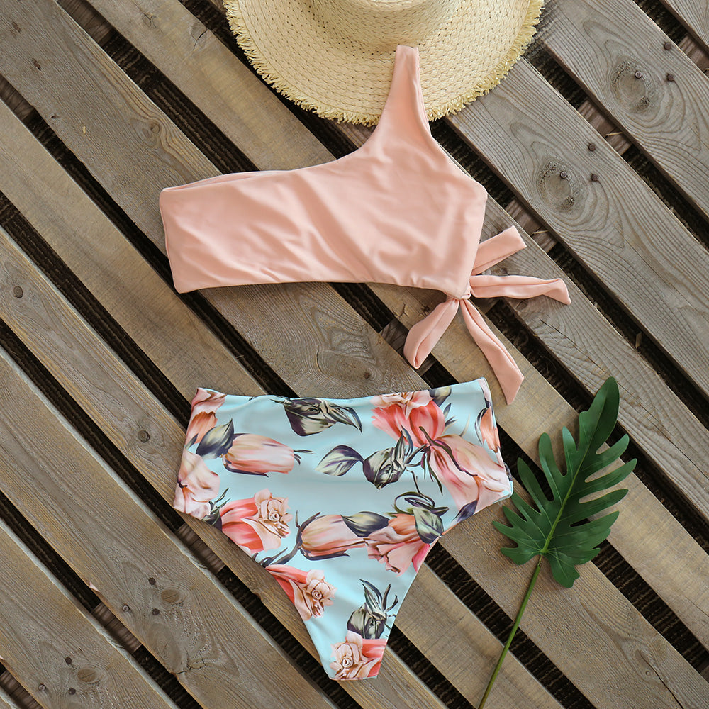 Sexy Bikinis Women New One Shoulder Swimwear High Waist