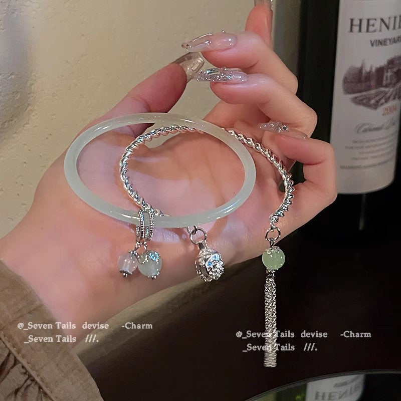 Easiest for Match Fancy Pearl Bracelet Women's New Chinese Style Chinese Ancient Style Obsidian Beaded Bracelet Crystal Bracelet Bracelet