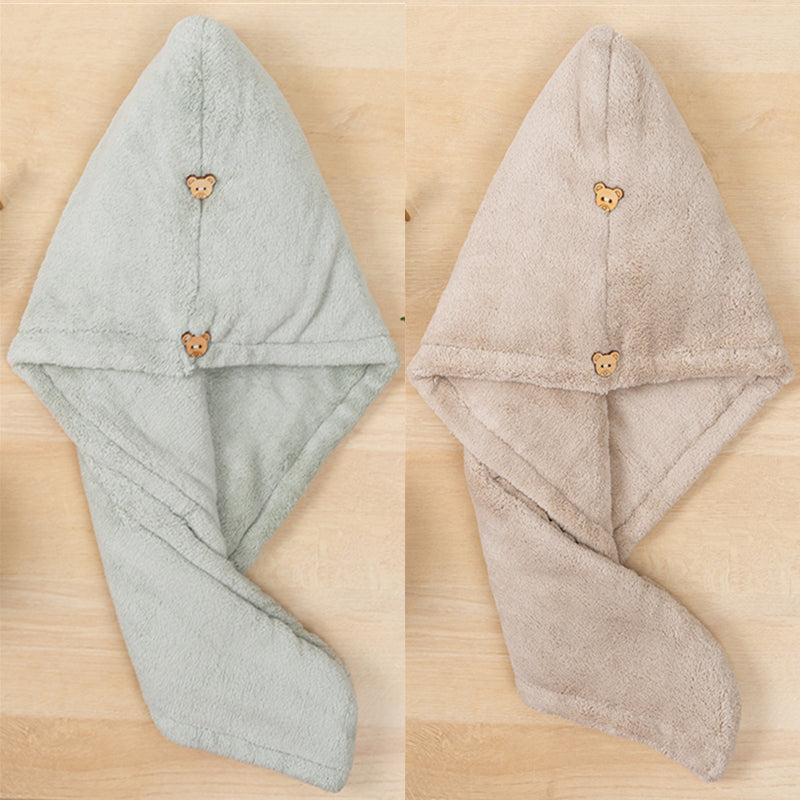 Student Bath Towel Double Layer Thickened Quick Hair Dry Cap