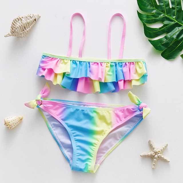 -16Y Unicorn Two-piece Grils Swimwear High Quality Chil