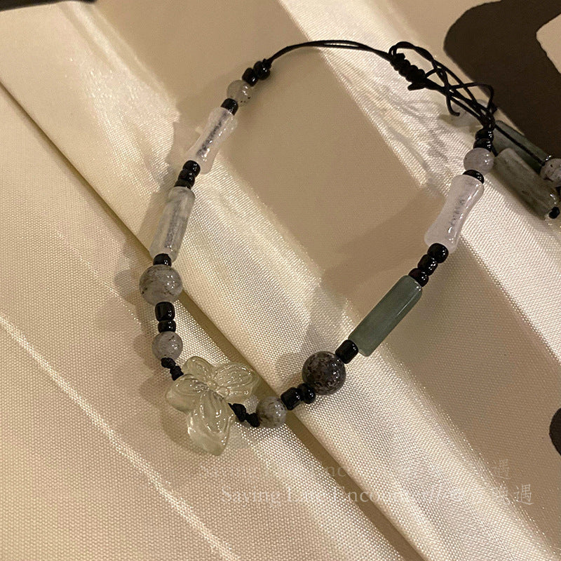 Easiest for Match Fancy Pearl Bracelet Women's New Chinese Style Chinese Ancient Style Obsidian Beaded Bracelet Crystal Bracelet Bracelet