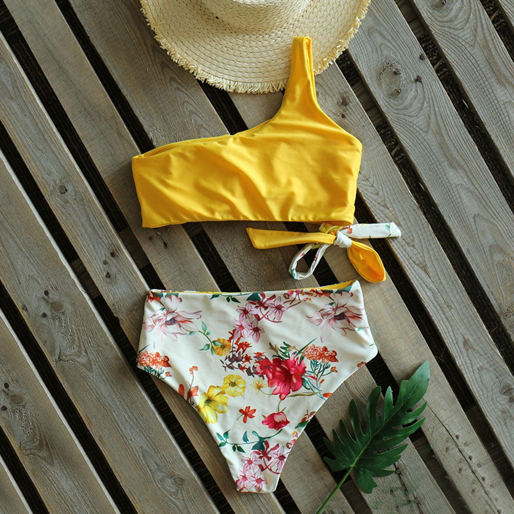 Sexy Bikinis Women New One Shoulder Swimwear High Waist