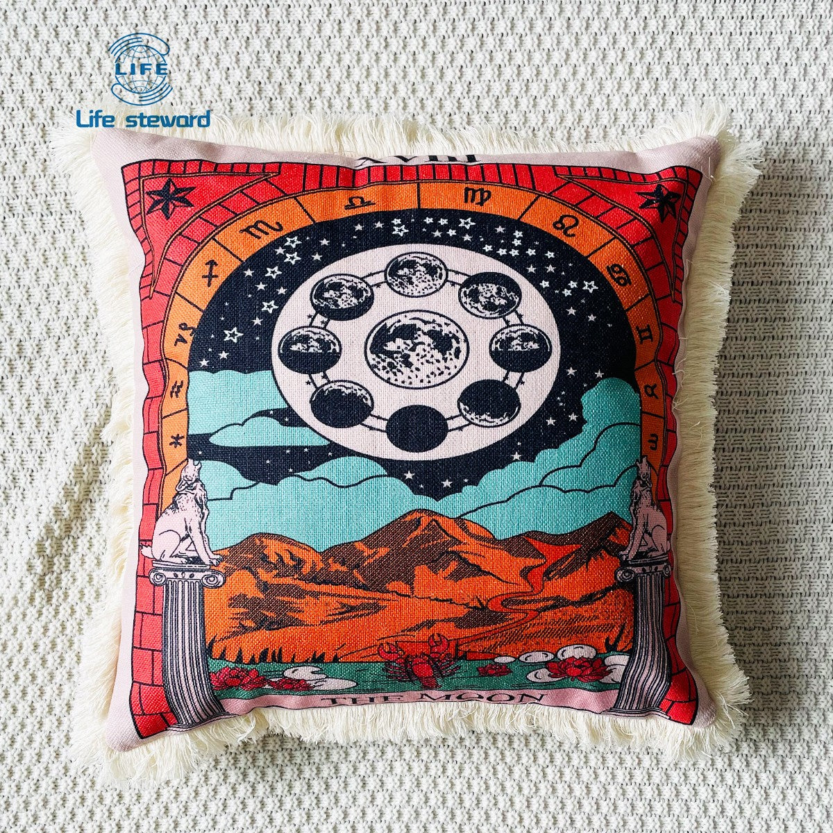 Tassel Edge Cotton Linen Pillowcase Home Decor Cushion Cover