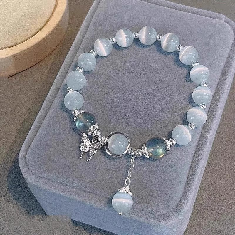 Easiest for Match Fancy Pearl Bracelet Women's New Chinese Style Chinese Ancient Style Obsidian Beaded Bracelet Crystal Bracelet Bracelet