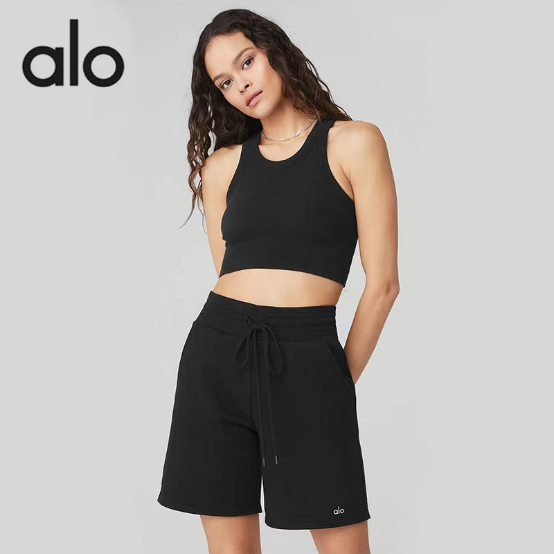 Alo Yoga Seamless Nude Feel Turtleneck Yoga Vest with Chest Pad Bubble Wrap Push-up High Intensity Exercise Intimates Outwear