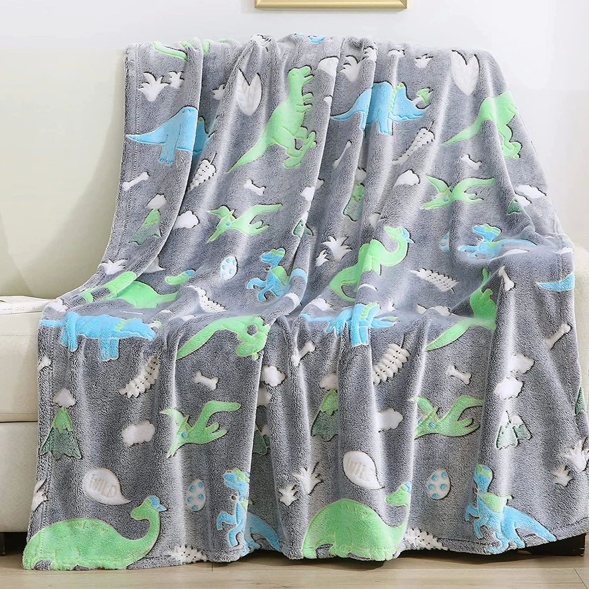 Luminous Unicorn Dinosaur Throw Blanket for Girls Boys Plush