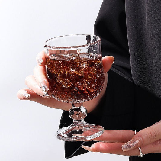 Hot Wine Glass Lead-Free Glass Diamonds Red Wine Glass Cognac Cup Wine Champagne Glass Whiskey Shot Glass Dessert Wine Chicken