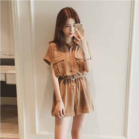 New Summer Women Fashion Solid Jumpsuits Female Elastic