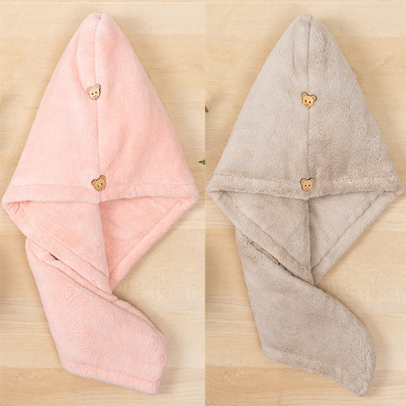 Student Bath Towel Double Layer Thickened Quick Hair Dry Cap