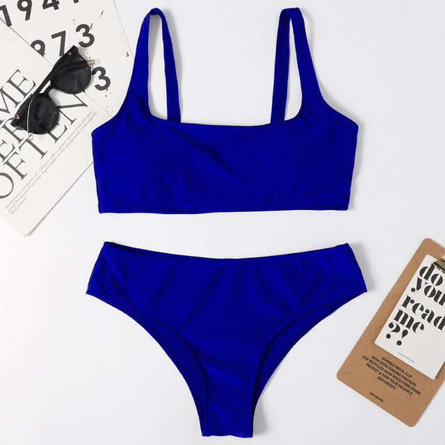 High Waist Bikini Sexy Black Swimwear Women Swimsuit Hi