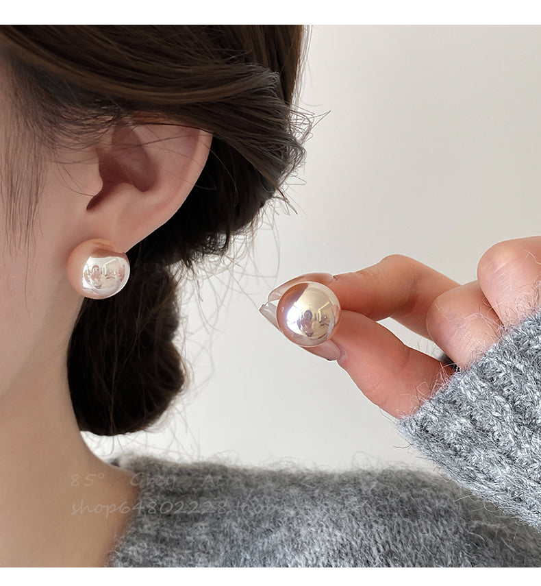 Accessible Luxury Fancy Female Pink Shijia Steamed Bread Pearl Stud Earrings Female 2025 New Arrival Best Selling Elegant Earrings Eardrops