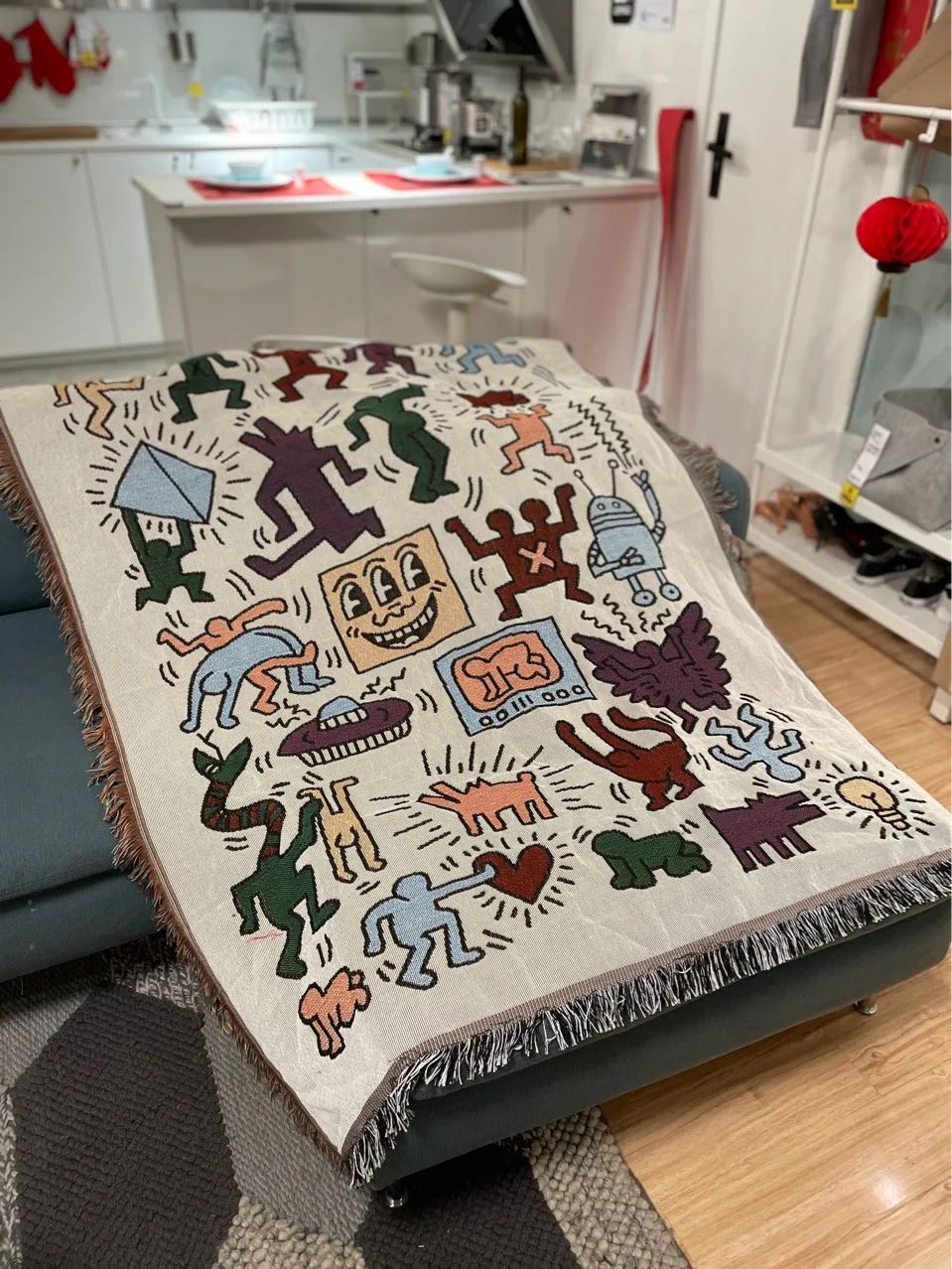 Textile City Ins Jigsaw Puzzle Throw Blanket Jacquard Weave