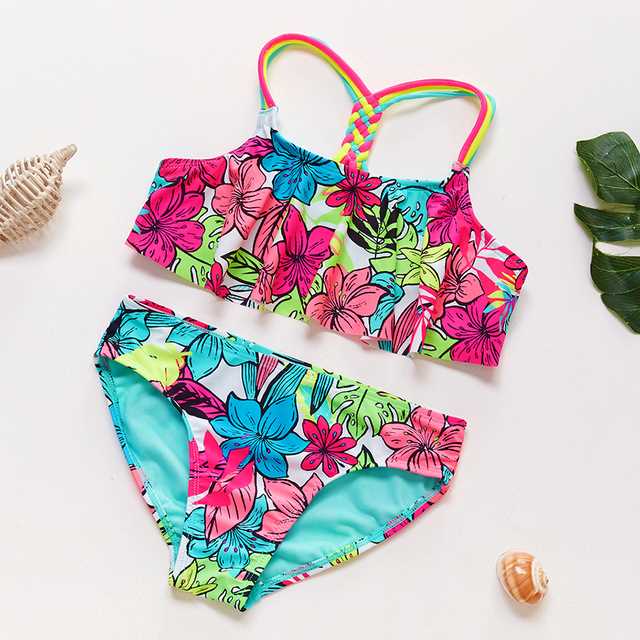 -16Y Unicorn Two-piece Grils Swimwear High Quality Chil