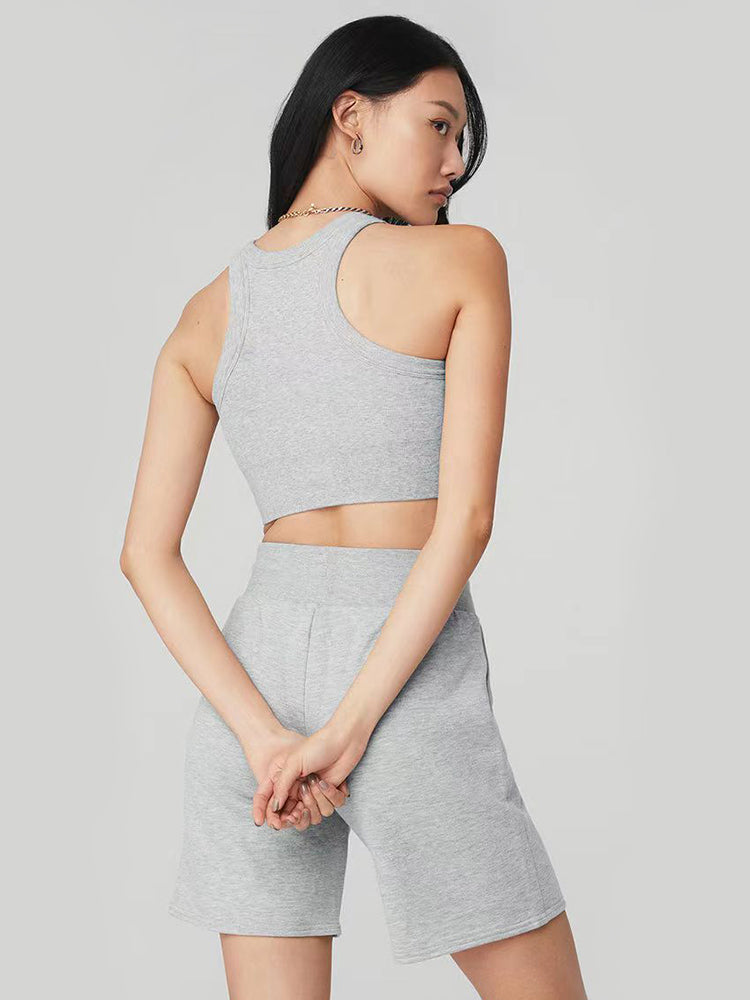 Alo Yoga Seamless Nude Feel Turtleneck Yoga Vest with Chest Pad Bubble Wrap Push-up High Intensity Exercise Intimates Outwear