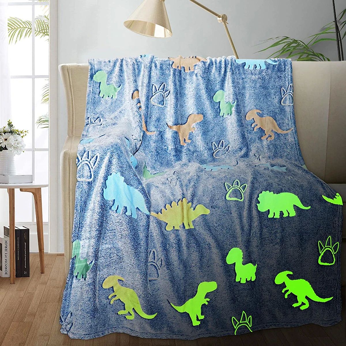 Luminous Unicorn Dinosaur Throw Blanket for Girls Boys Plush