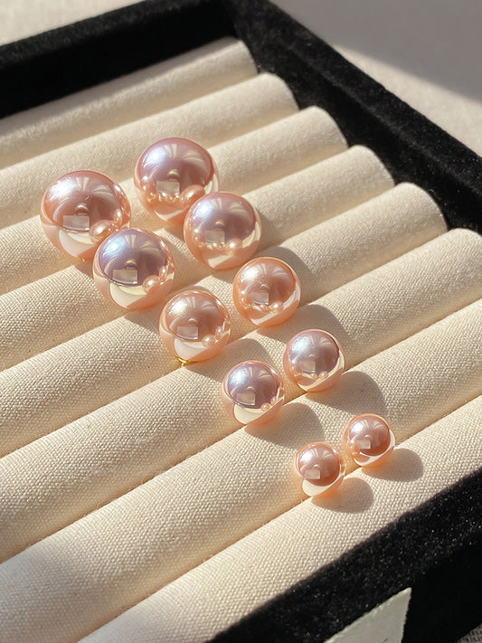 Accessible Luxury Fancy Female Pink Shijia Steamed Bread Pearl Stud Earrings Female 2025 New Arrival Best Selling Elegant Earrings Eardrops
