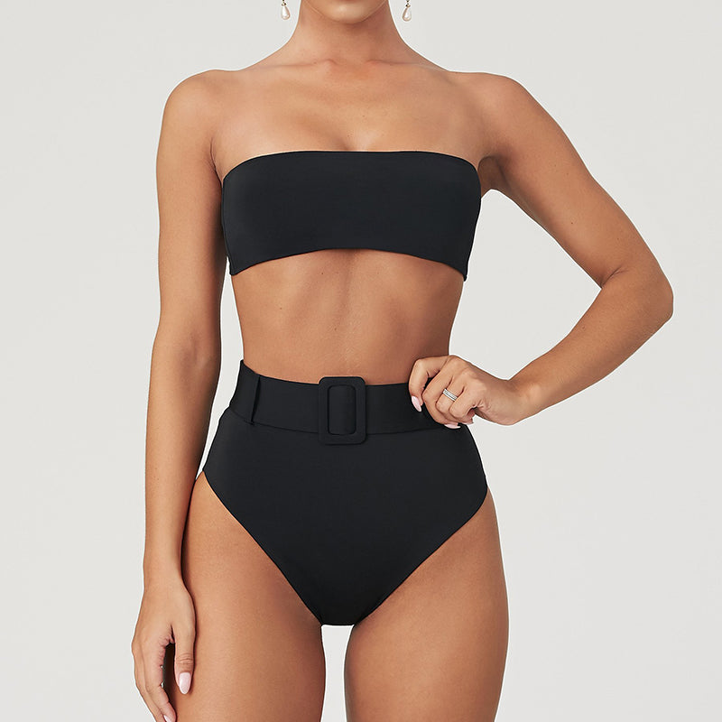 High Waist Bikini Sexy Black Swimwear Women Swimsuit Hi