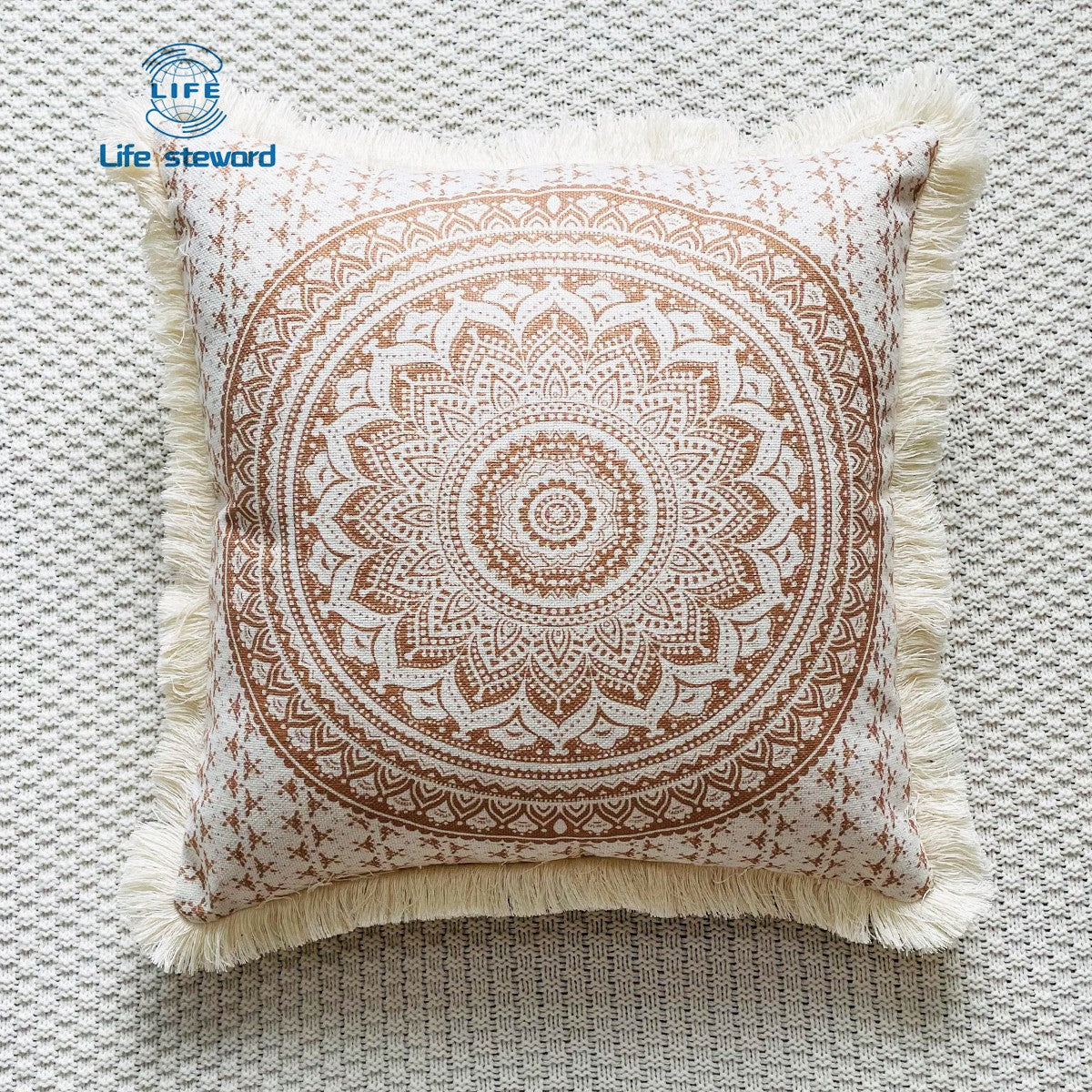 Tassel Edge Cotton Linen Pillowcase Home Decor Cushion Cover