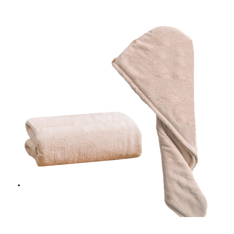 Student Bath Towel Double Layer Thickened Quick Hair Dry Cap