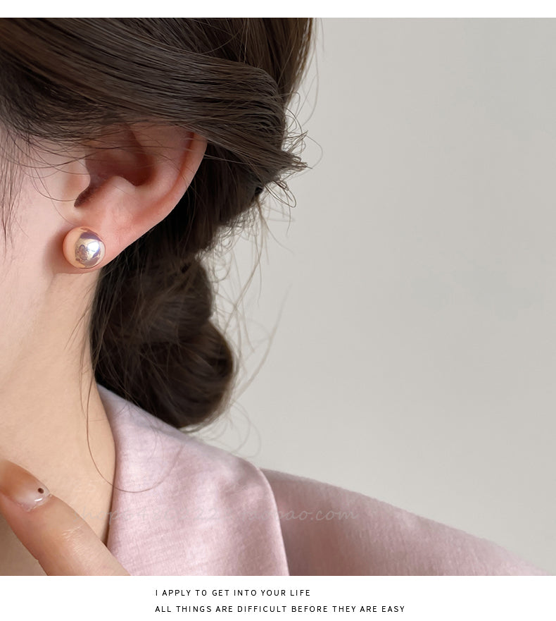 Accessible Luxury Fancy Female Pink Shijia Steamed Bread Pearl Stud Earrings Female 2025 New Arrival Best Selling Elegant Earrings Eardrops