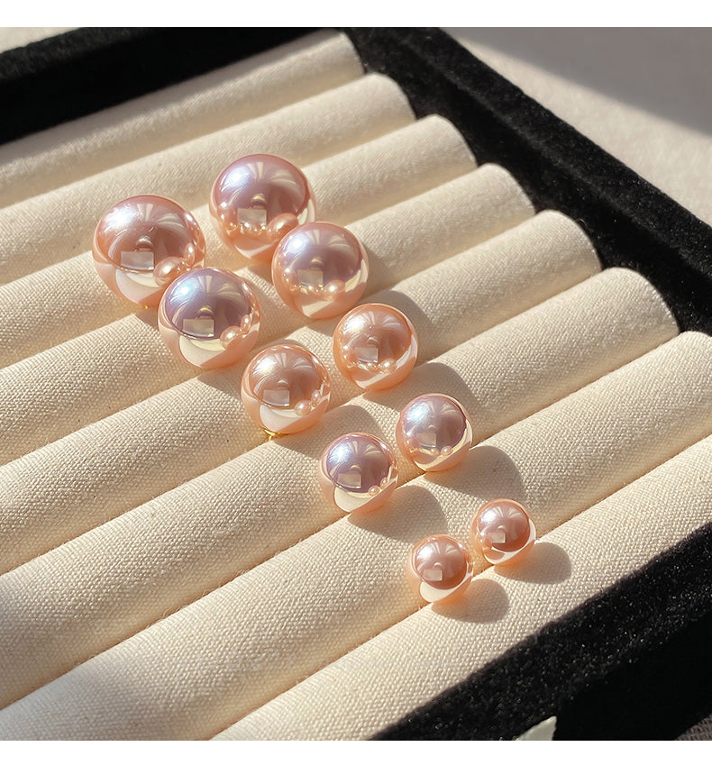 Accessible Luxury Fancy Female Pink Shijia Steamed Bread Pearl Stud Earrings Female 2025 New Arrival Best Selling Elegant Earrings Eardrops