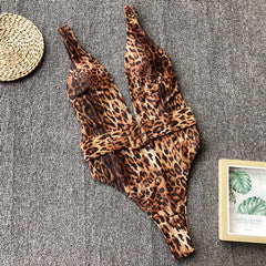 Sexy Pure Deep V Backless Swimwear Maillo