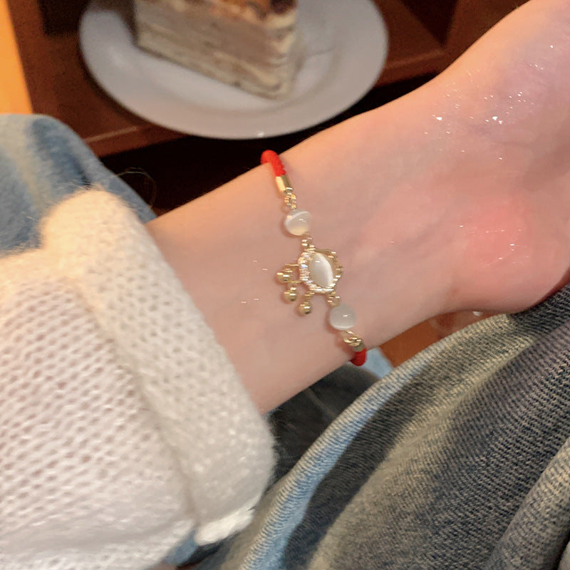 Easiest for Match Fancy Pearl Bracelet Women's New Chinese Style Chinese Ancient Style Obsidian Beaded Bracelet Crystal Bracelet Bracelet