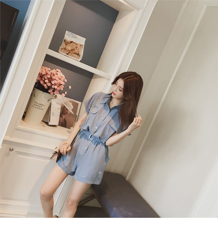 New Summer Women Fashion Solid Jumpsuits Female Elastic