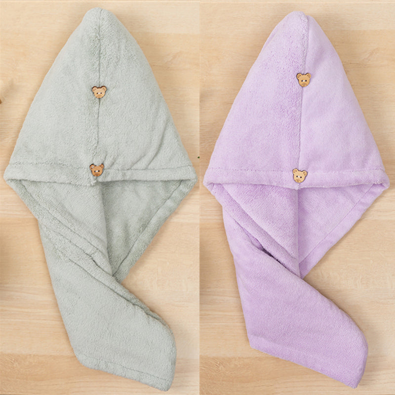 Student Bath Towel Double Layer Thickened Quick Hair Dry Cap