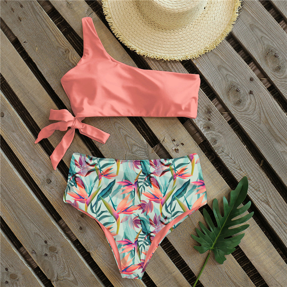 Sexy Bikinis Women New One Shoulder Swimwear High Waist