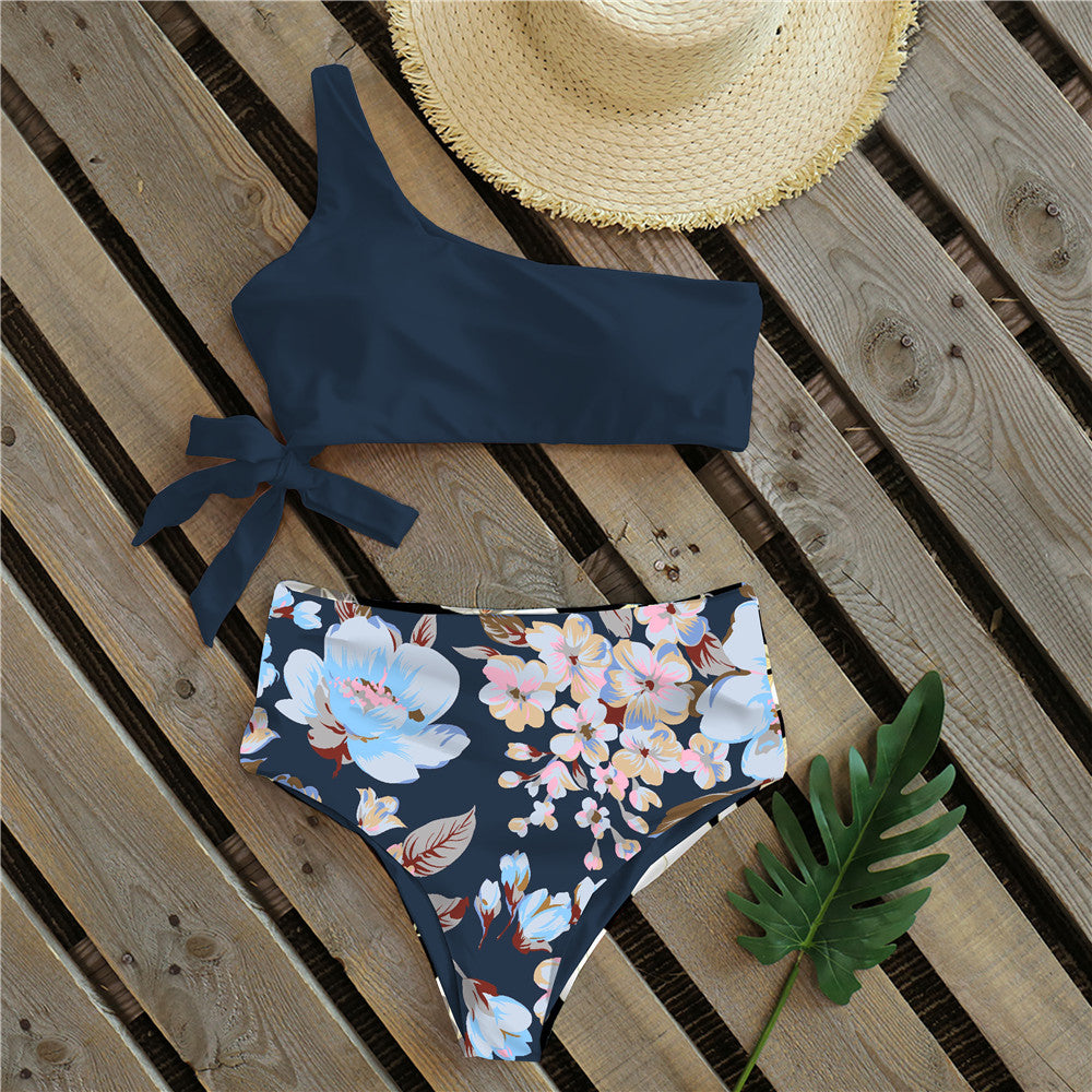 Sexy Bikinis Women New One Shoulder Swimwear High Waist