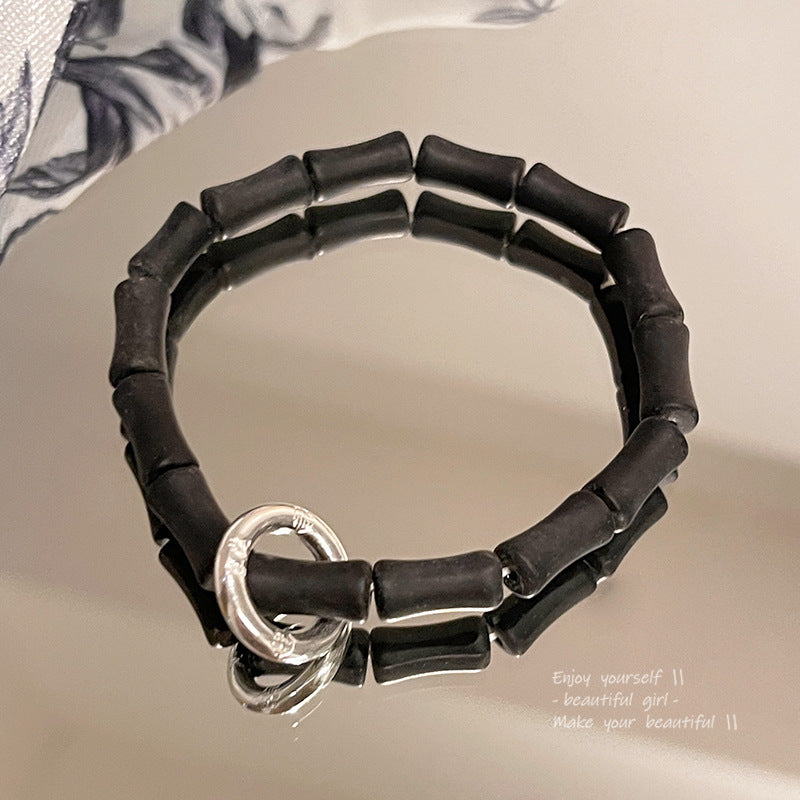 Easiest for Match Fancy Pearl Bracelet Women's New Chinese Style Chinese Ancient Style Obsidian Beaded Bracelet Crystal Bracelet Bracelet