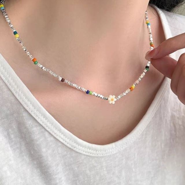 Colorful Pearl Ornamentle Beaded necklace