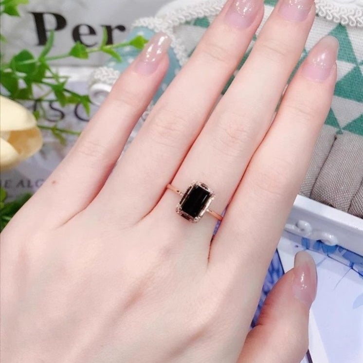 Year of Birth Small Bench Stylish Fashion Green Tourmaline Ring Women's S925 Silver Plated Diamond Emerald Exquisite Gift