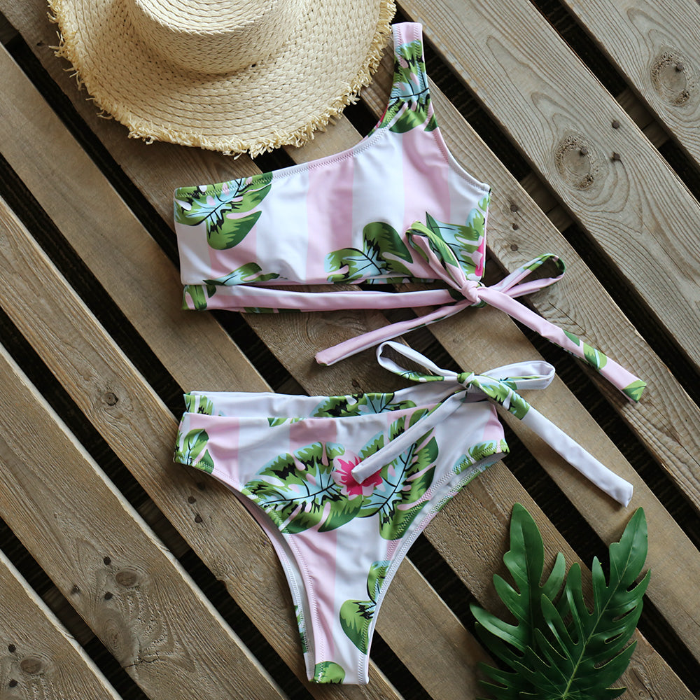 Sexy Bikinis Women New One Shoulder Swimwear High Waist