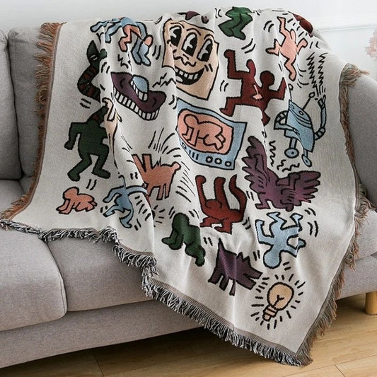 Textile City Ins Jigsaw Puzzle Throw Blanket Jacquard Weave