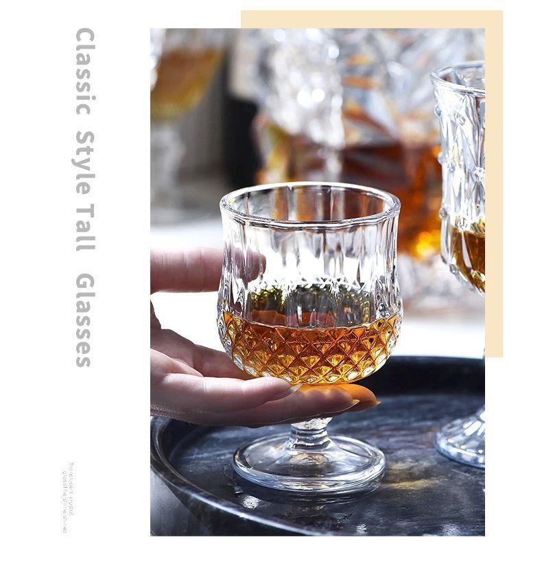 Hot Wine Glass Lead-Free Glass Diamonds Red Wine Glass Cognac Cup Wine Champagne Glass Whiskey Shot Glass Dessert Wine Chicken