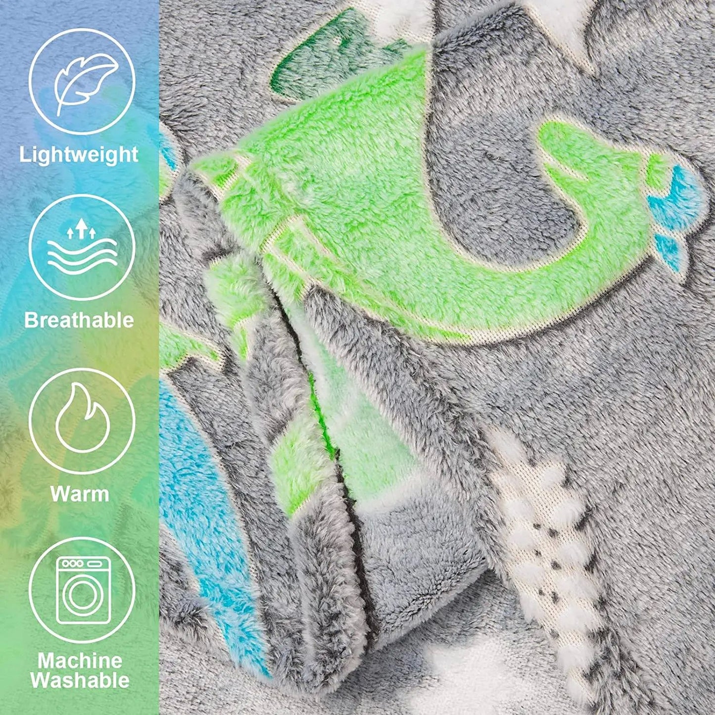 Luminous Unicorn Dinosaur Throw Blanket for Girls Boys Plush